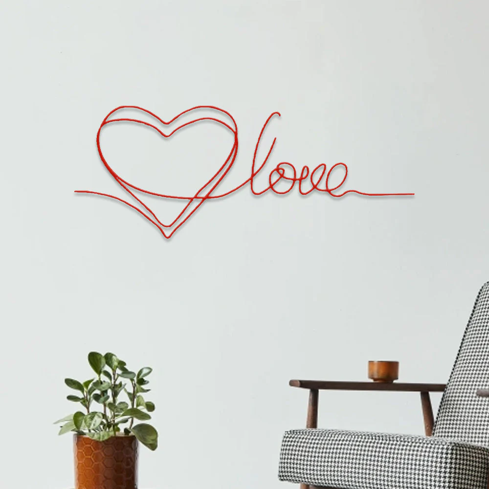 Amour en Ăcriture Cursive MĂ©tal DĂ©coratif Mural - Image 4