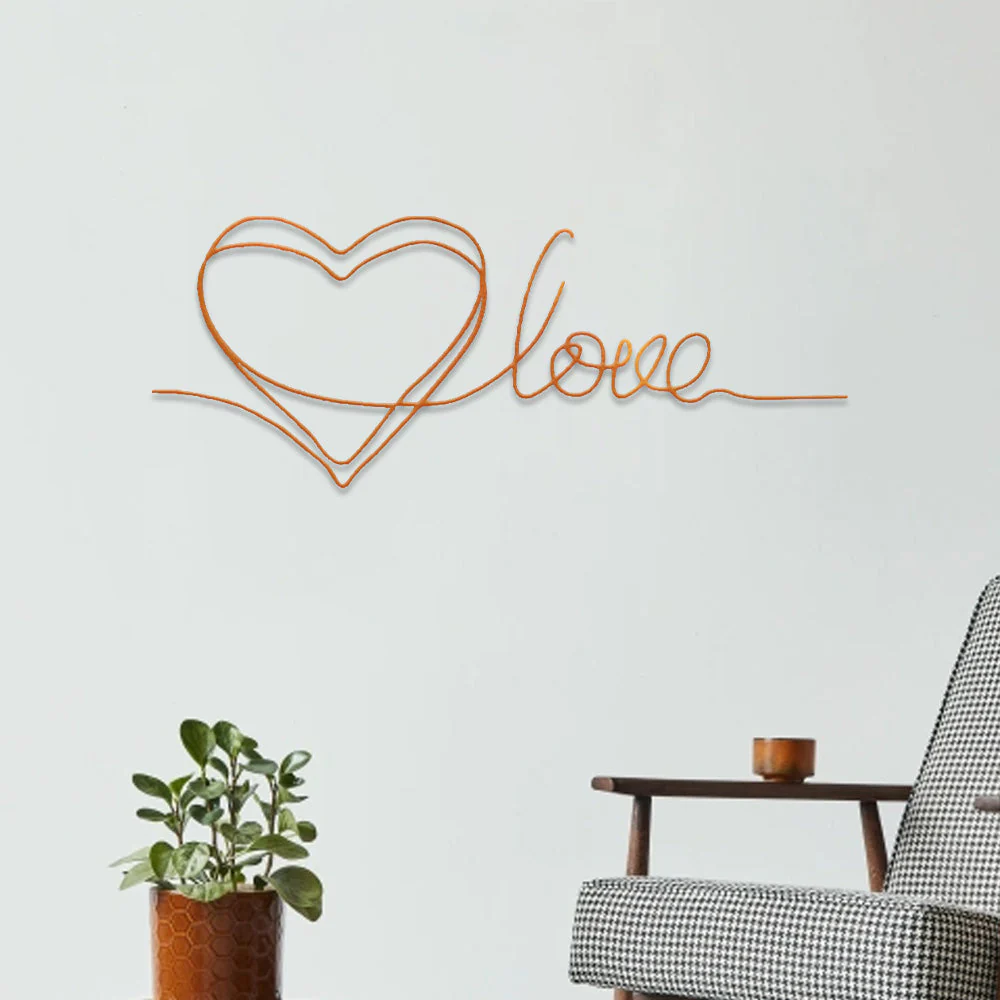 Amour en Ăcriture Cursive MĂ©tal DĂ©coratif Mural - Image 5