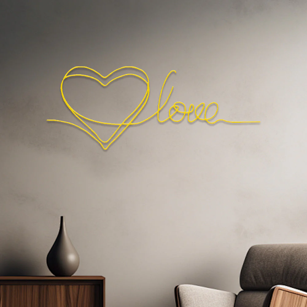 Amour en Ăcriture Cursive MĂ©tal DĂ©coratif Mural - Image 8