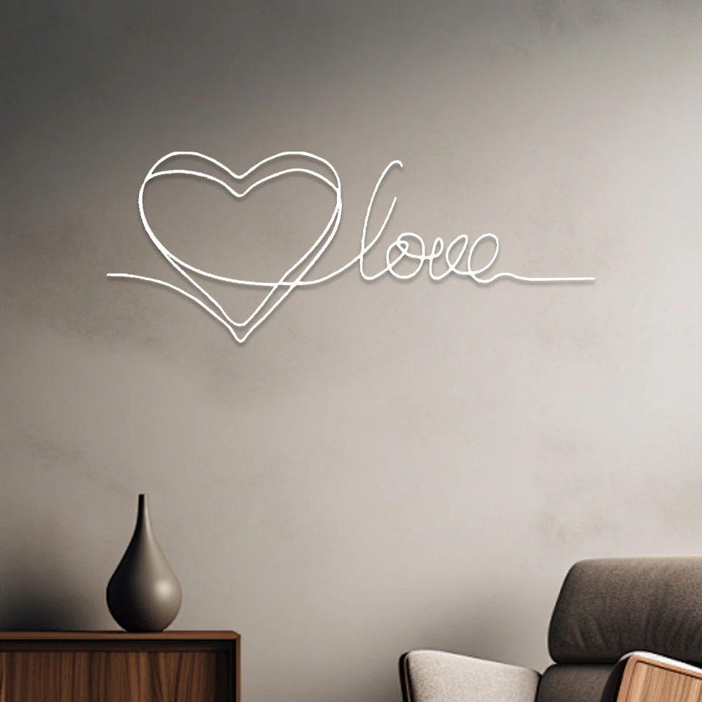 Amour en Ăcriture Cursive MĂ©tal DĂ©coratif Mural - Image 9