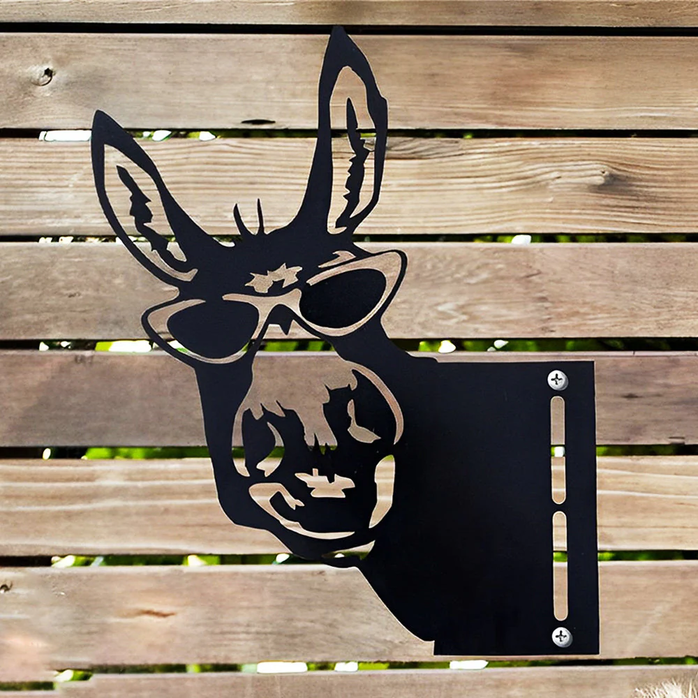 Âne avec Lunettes de Soleil Curieux Plaque Métallique – Décoration de Jardin Extérieur Animale - Image 5