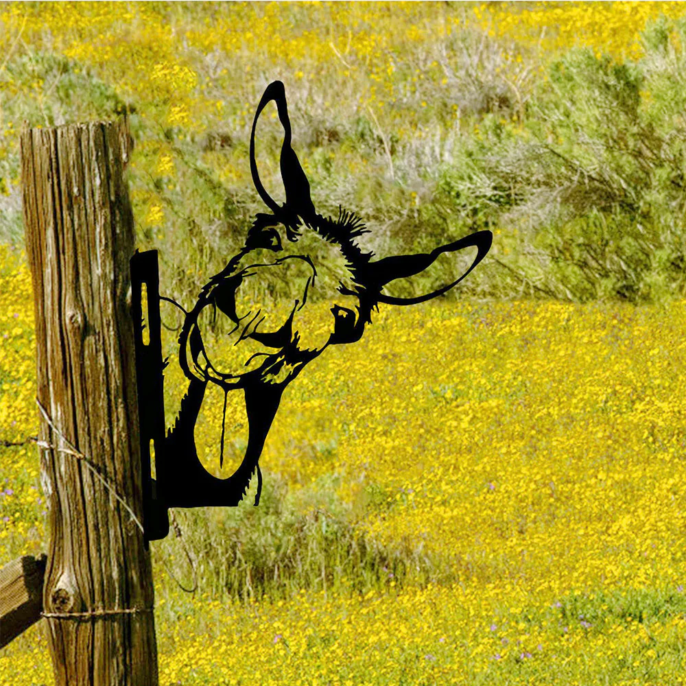 Âne Espiègle Curieux Plaque Métallique – Décoration de Jardin Extérieur Animale - Image 3