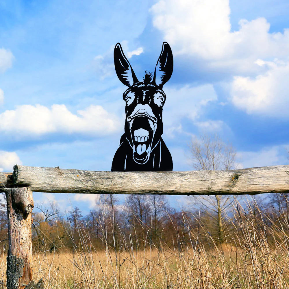 Âne Joyeux Curieux Plaque Métallique – Décoration de Jardin Extérieur Animale - Image 2