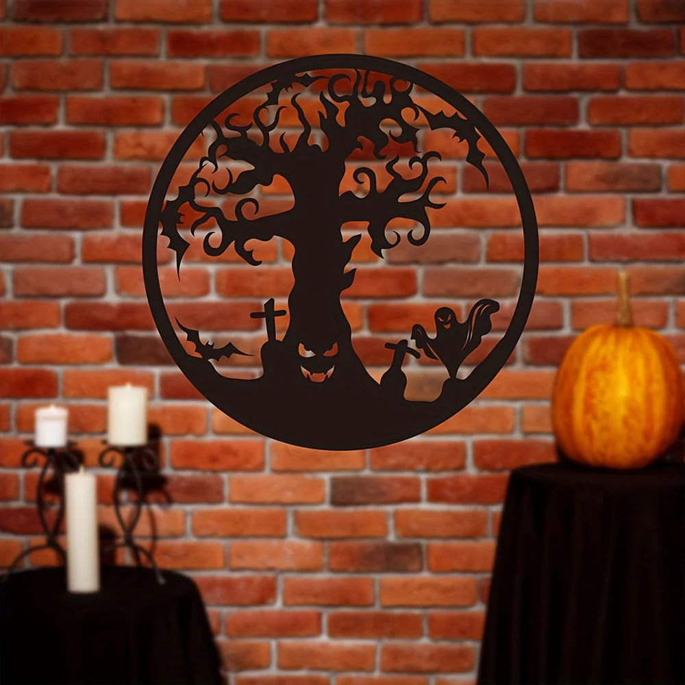 Arbre d'Halloween Métal Décoratif Mural - Image 3