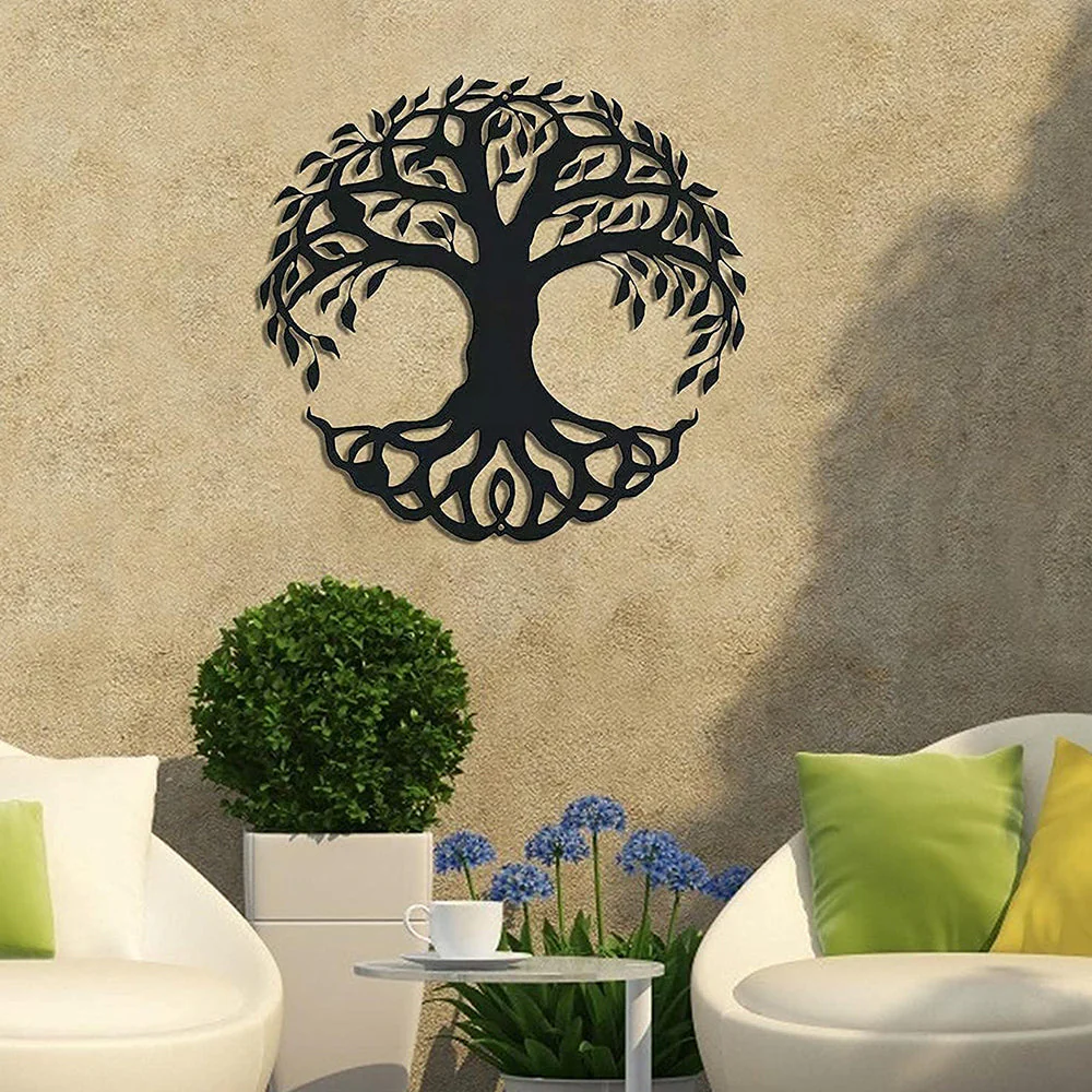 Arbre de la Vie Abstrait Art Mural en Métal - Image 6