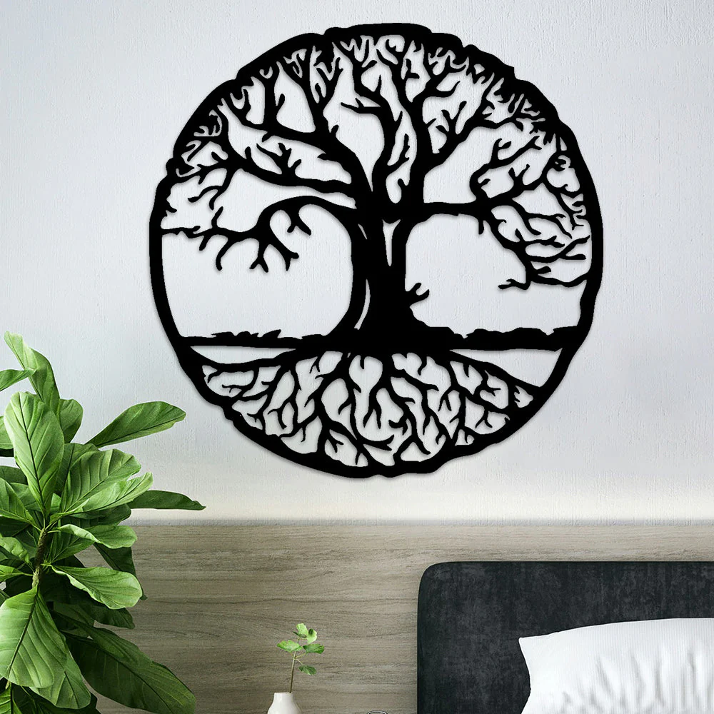 Arbre de la Vie Art Mural en Métal - Image 2