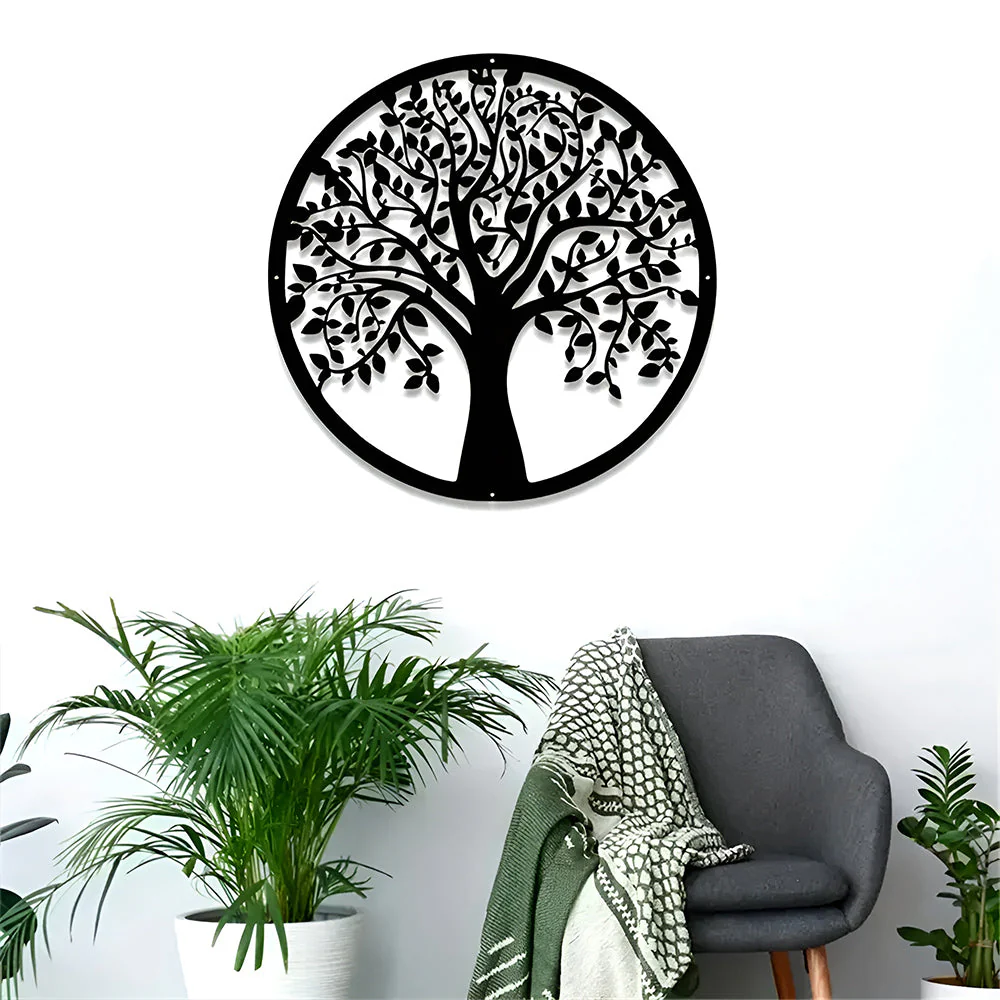 Arbre de la Vie Art Mural en Métal Silhouette Laser Suspendu Mur - Image 2