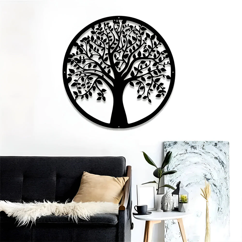Arbre de la Vie Art Mural en Métal Silhouette Laser Suspendu Mur - Image 3
