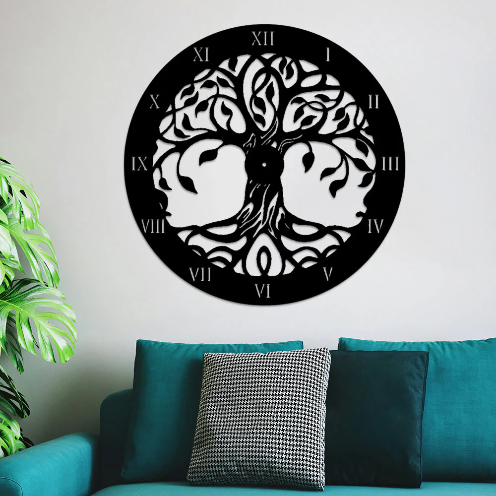 Arbre de la Vie Art Mural Plaque Murale en Métal pour Horloge - Image 2