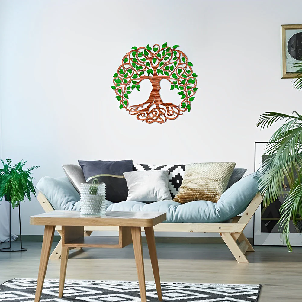 Arbre de la Vie Coloré Art Mural en Métal - Image 8
