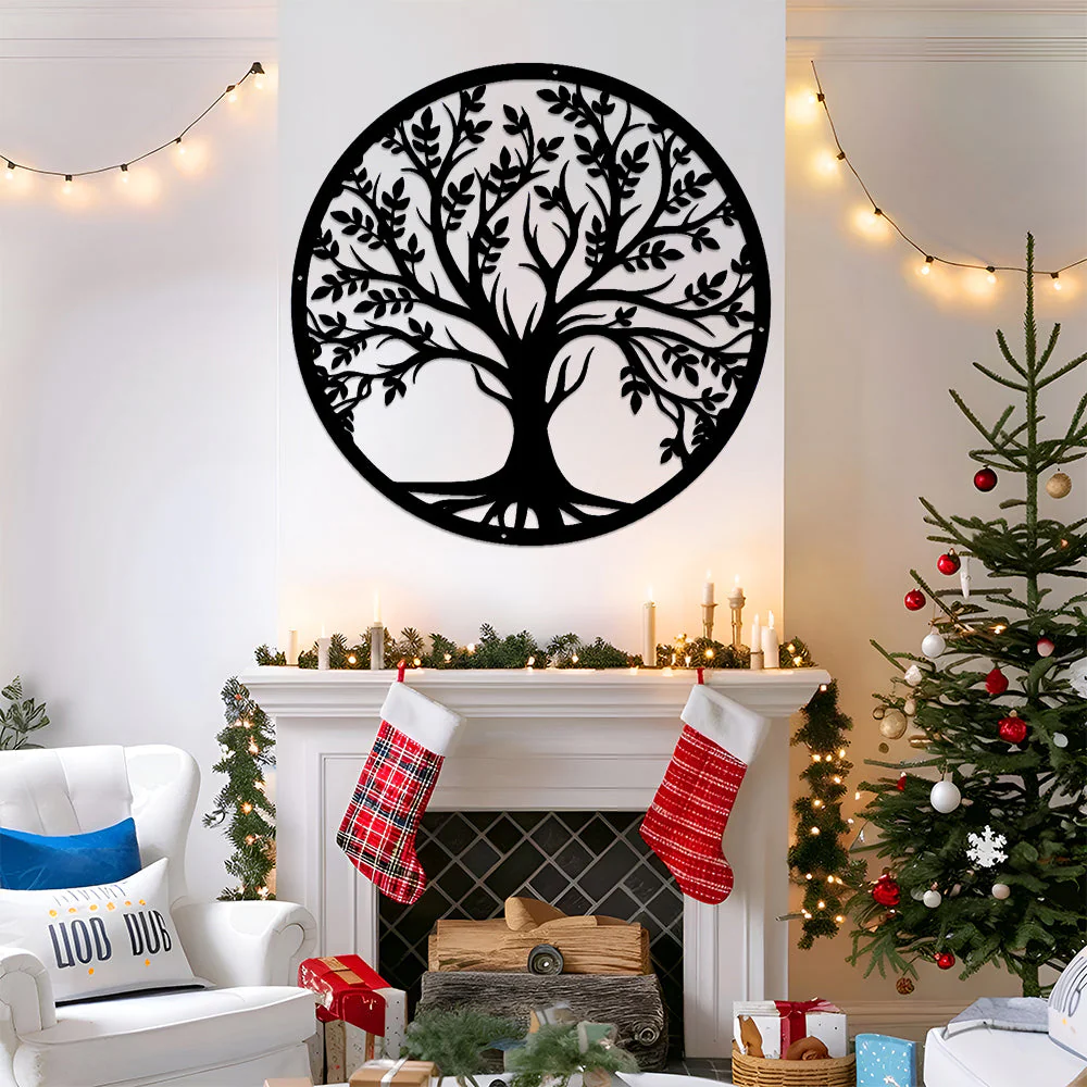 Arbre de la Vie Décor Mural en Métal Art Suspendu pour Chambre - Image 5