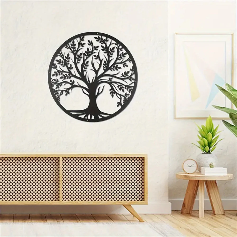Arbre de la Vie Décor Mural en Métal Art Suspendu pour Chambre - Image 6