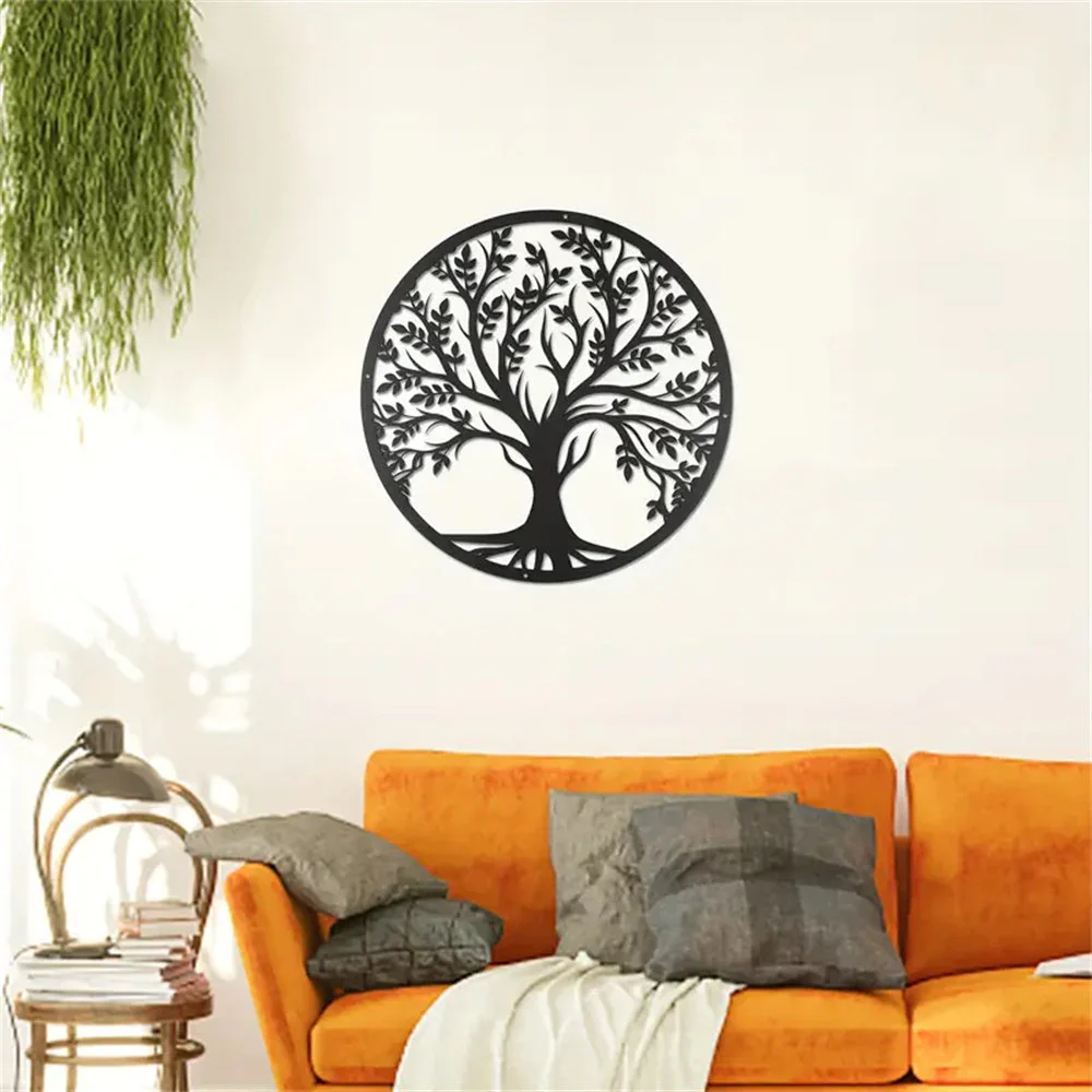 Arbre de la Vie Décor Mural en Métal Art Suspendu pour Chambre - Image 7