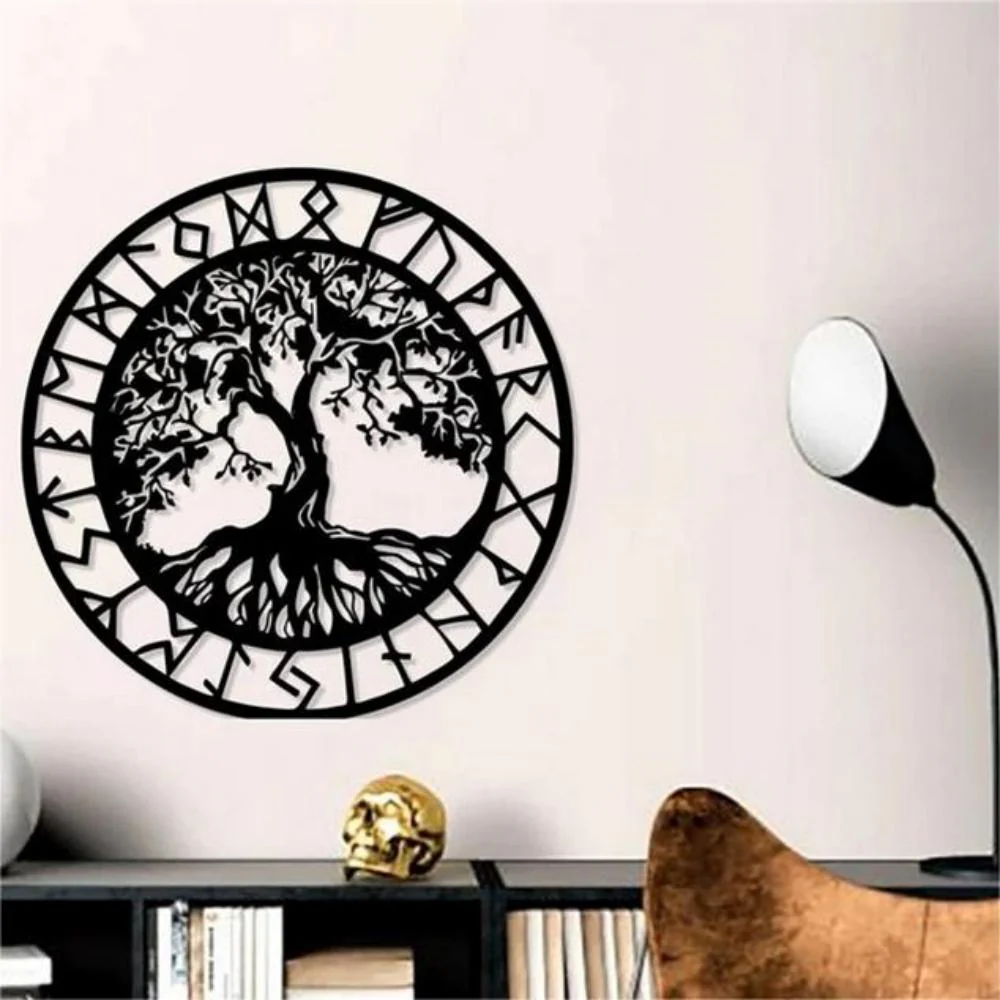 Arbre de la Vie Décor Mural en Métal Cadeau Maison pour Amateur de Yoga - Image 2