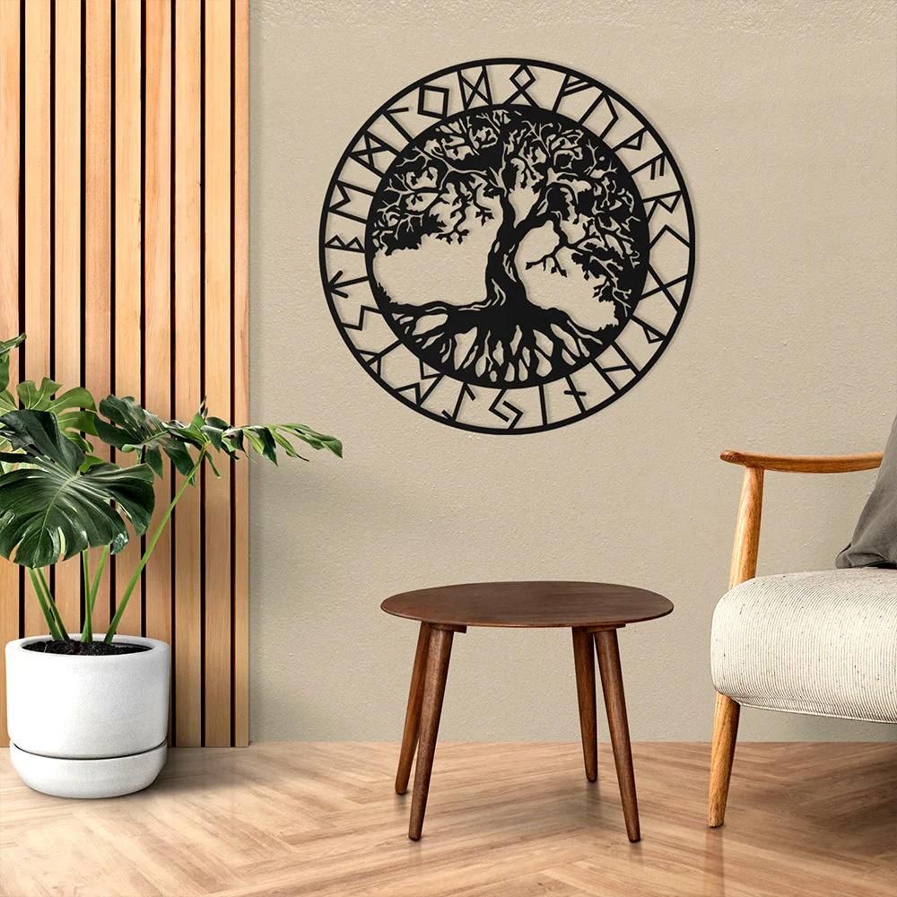 Arbre de la Vie Décor Mural en Métal Cadeau Maison pour Amateur de Yoga - Image 4