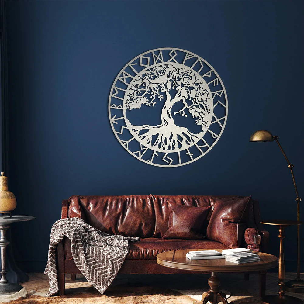 Arbre de la Vie Décor Mural en Métal Cadeau Maison pour Amateur de Yoga - Image 5