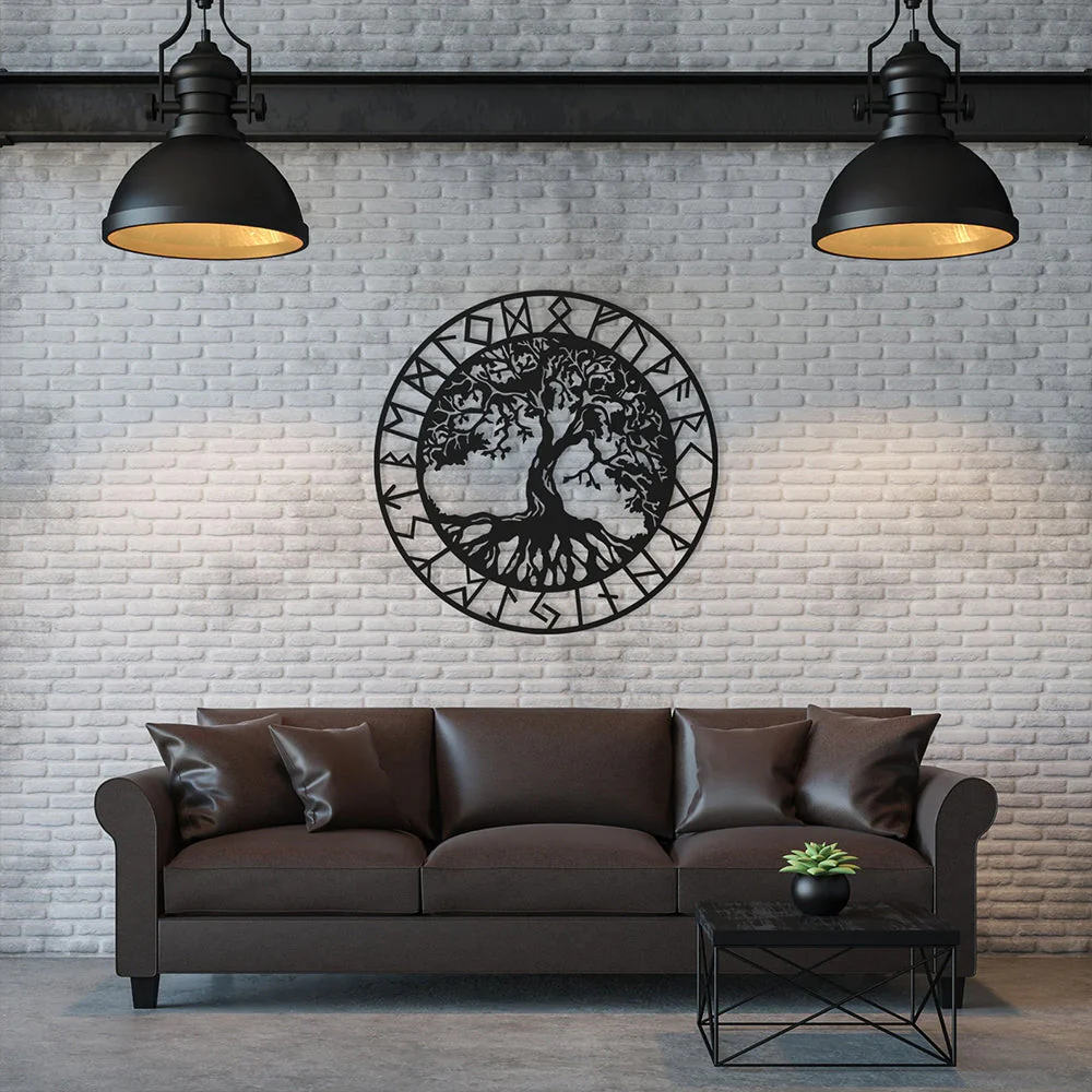 Arbre de la Vie Décor Mural en Métal Cadeau Maison pour Amateur de Yoga - Image 9