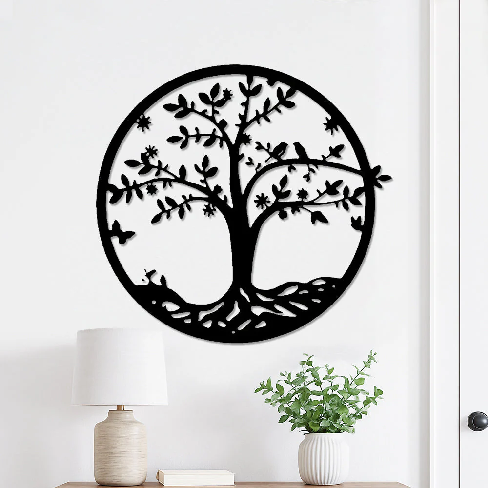 Arbre de la Vie Décoration Murale Suspendue en Métal - Image 2