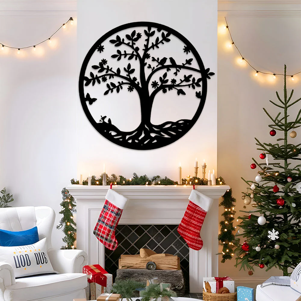Arbre de la Vie Décoration Murale Suspendue en Métal - Image 4