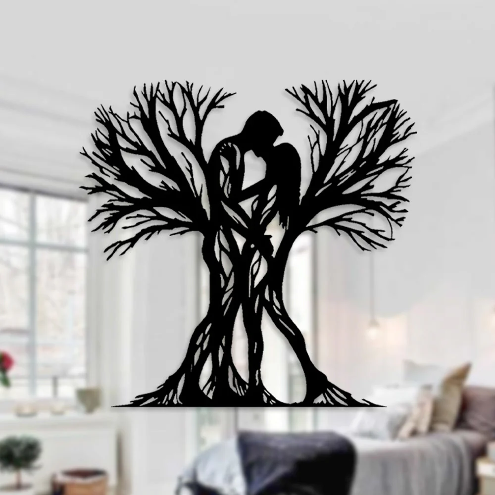 Arbre de la Vie des Amoureux Métal Décoratif Mural