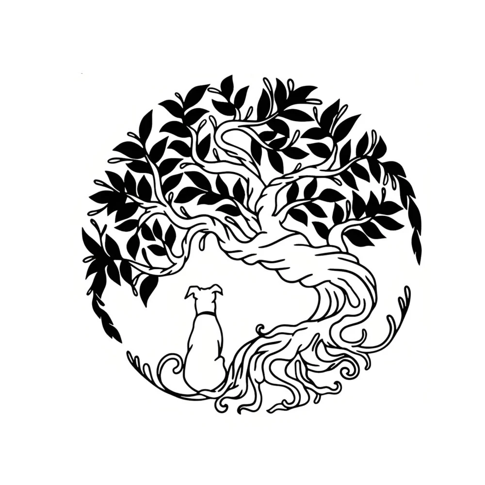 Arbre de la Vie en Fer et Chien Métal Décoratif Mural - Image 8
