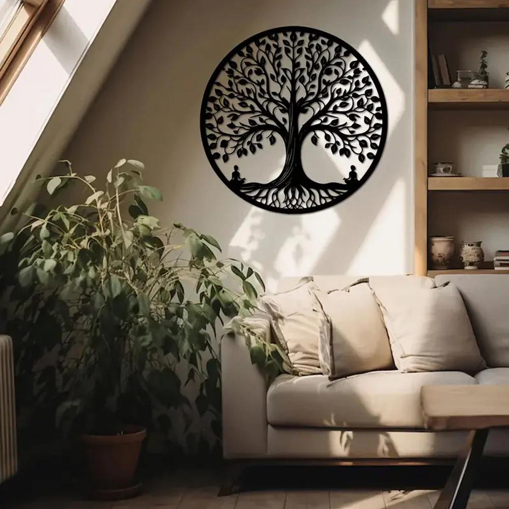Arbre de la Vie Folk Métal Décoratif Mural - Image 4