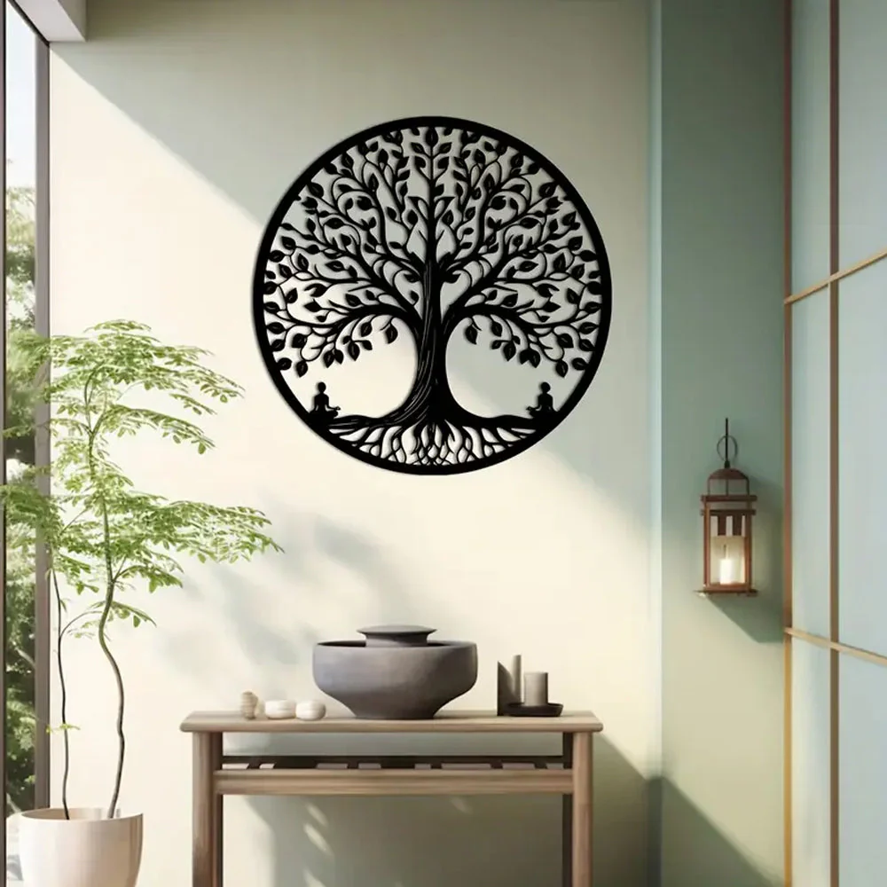 Arbre de la Vie Folk Métal Décoratif Mural - Image 7