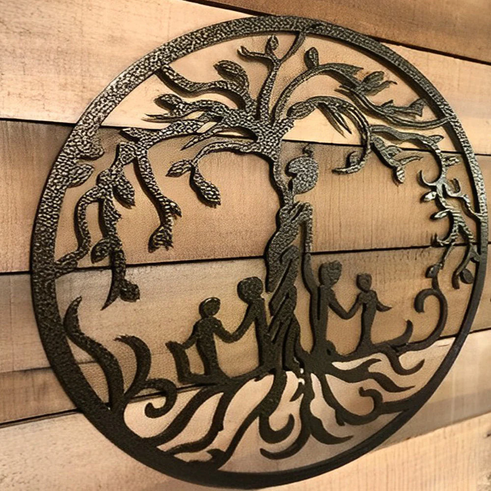Arbre de la Vie MÚre et Enfants Art Mural en Métal - Image 2