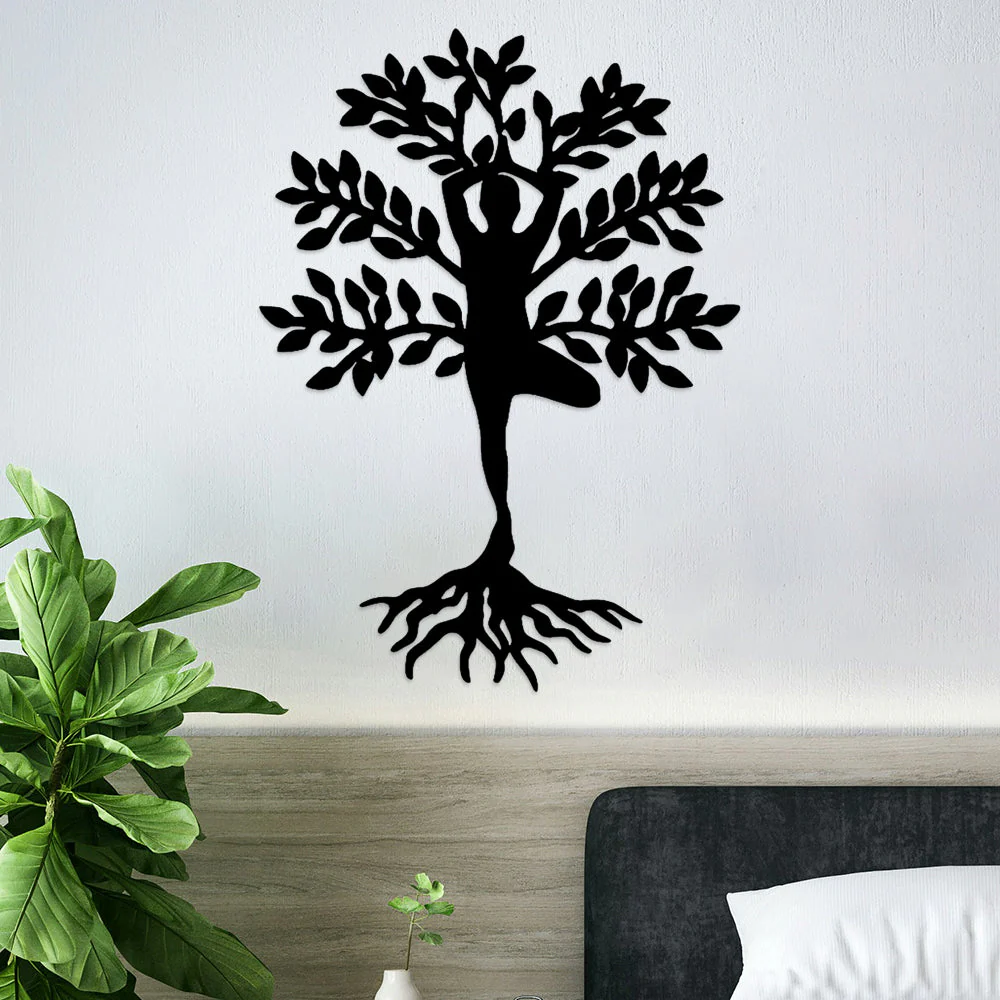 Arbre de la Vie ModÚle Yoga Métal Décoratif Mural - Image 3