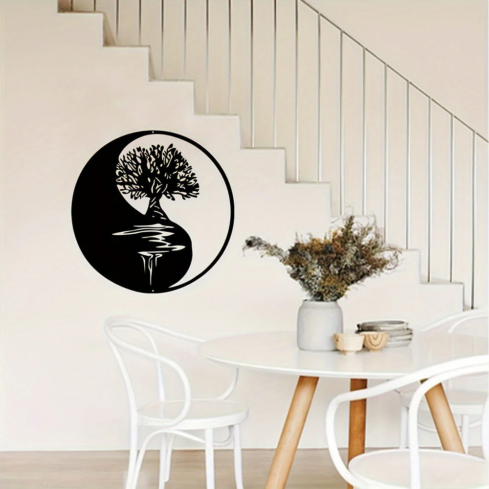 Arbre de la Vie Motif Tai Chi Métal Décoratif Mural - Image 10