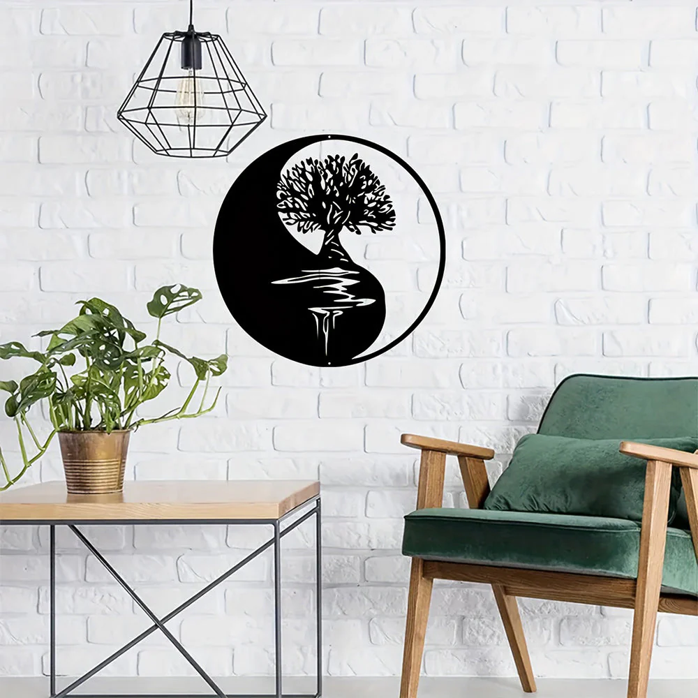 Arbre de la Vie Motif Tai Chi Métal Décoratif Mural - Image 8