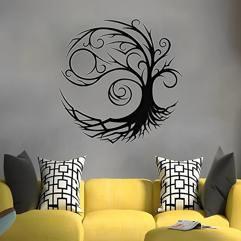 Arbre de la Vie Noir Art Mural en Métal - Image 3