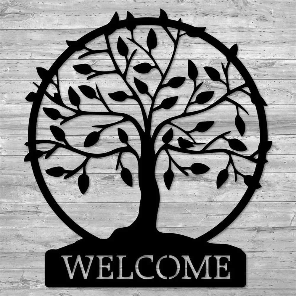 Arbre de la Vie Plaque Bienvenue Décor Mural en Métal - Image 6