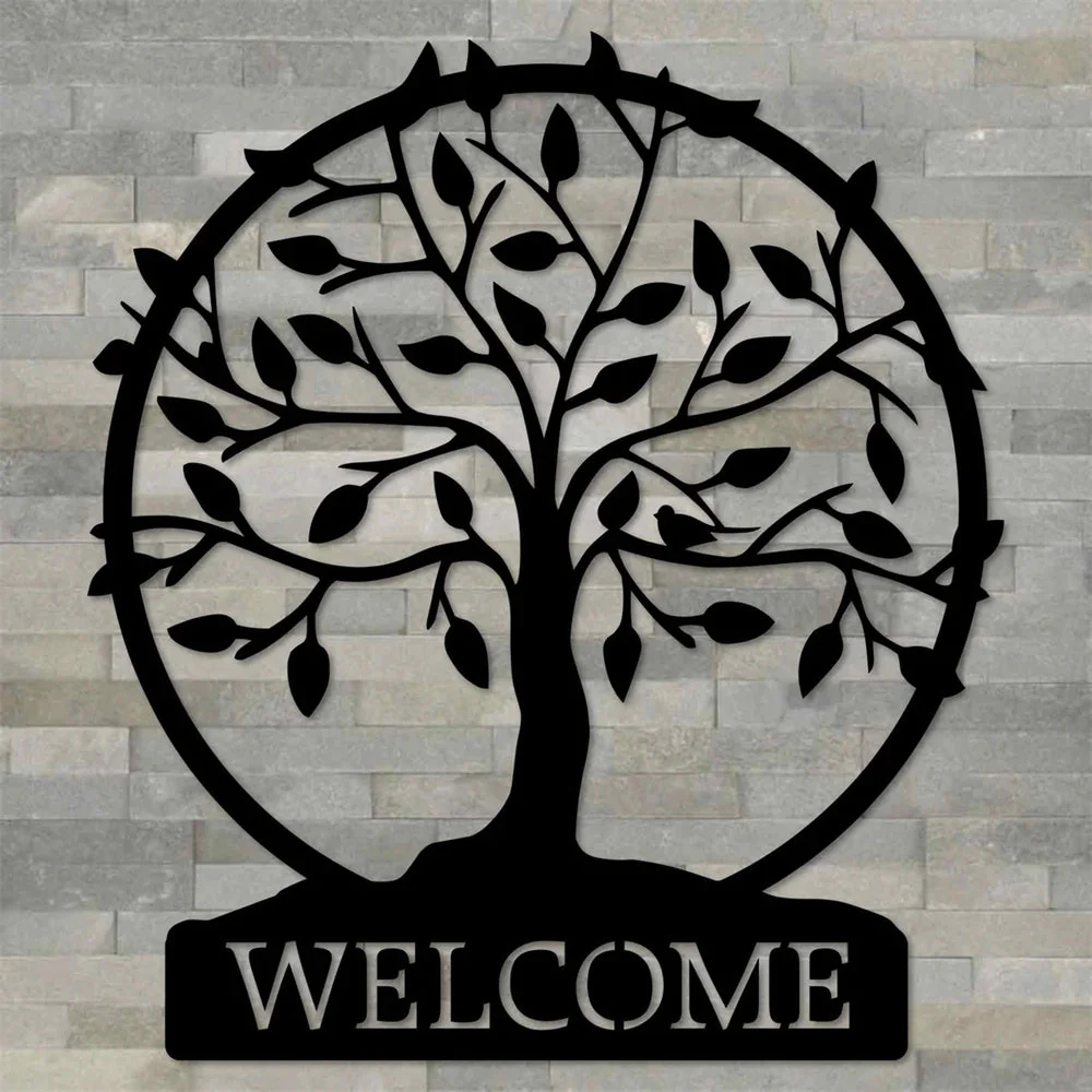 Arbre de la Vie Plaque Bienvenue Décor Mural en Métal - Image 7