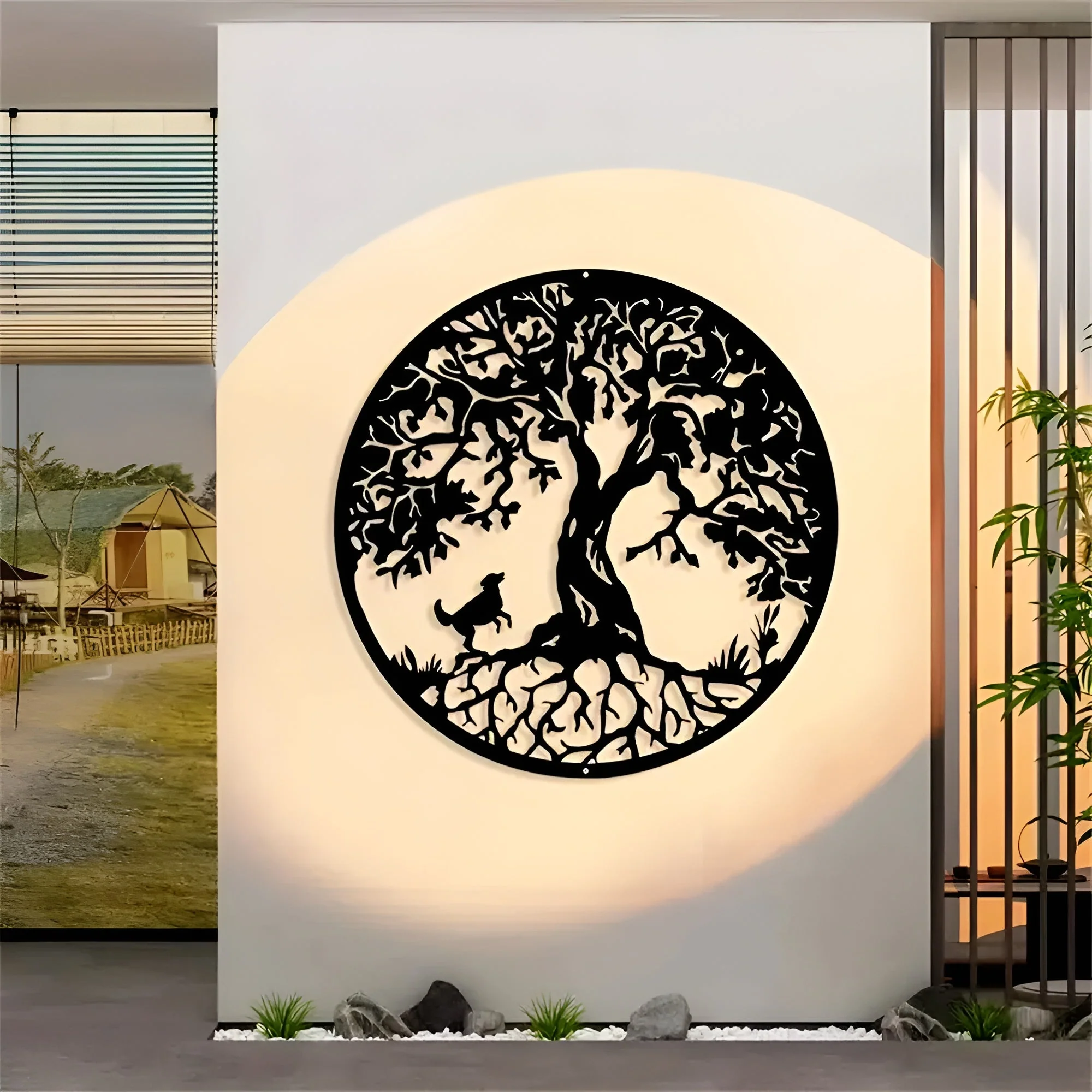 Arbre de la Vie Silhouette Plaque Murale en Métal - Image 4