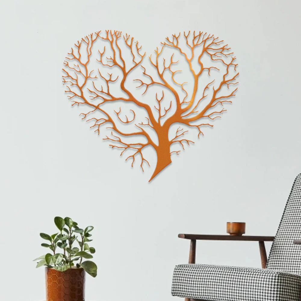 Arbre de Vie en Cœur Métal Décoratif Mural - Image 5