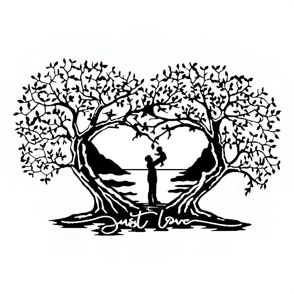Arbre Généalogique Arbre d'Amour Arbre de la Vie en Forme de Cœur Métal Décoratif Mural - Image 15