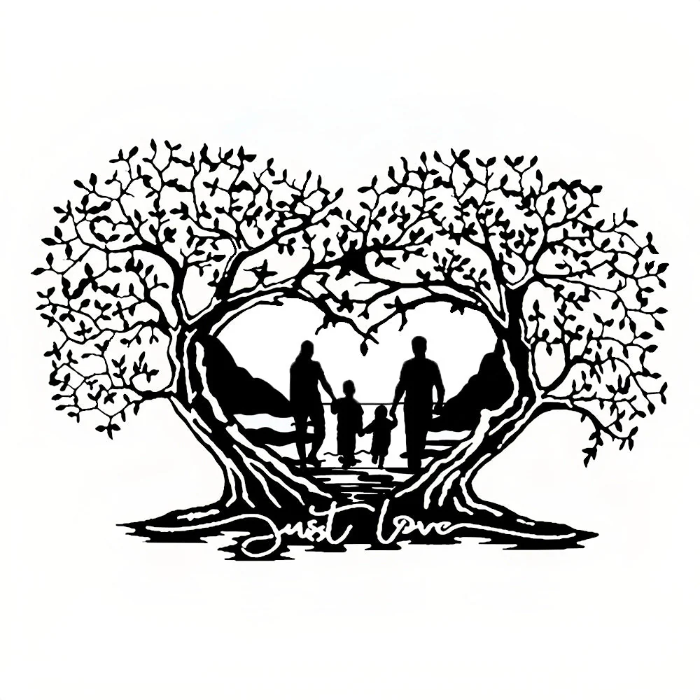 Arbre Généalogique Arbre d'Amour Arbre de la Vie en Forme de Cœur Métal Décoratif Mural - Image 16
