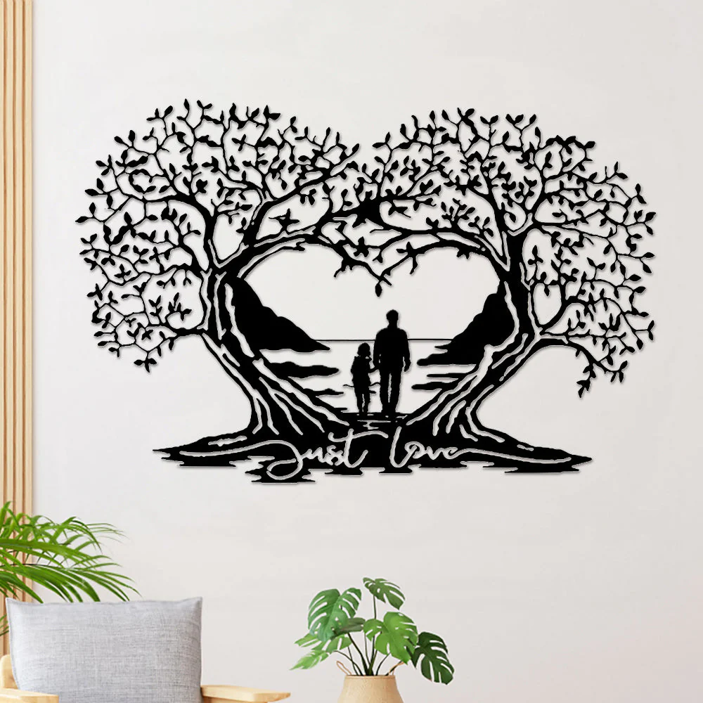 Arbre Généalogique Arbre d'Amour Arbre de la Vie en Forme de Cœur Métal Décoratif Mural - Image 5