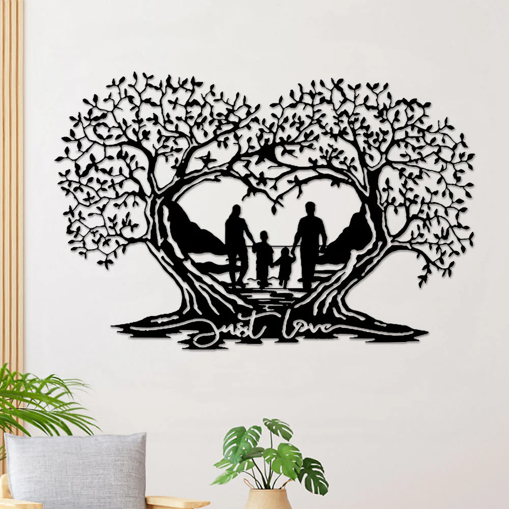 Arbre Généalogique Arbre d'Amour Arbre de la Vie en Forme de Cœur Métal Décoratif Mural - Image 7
