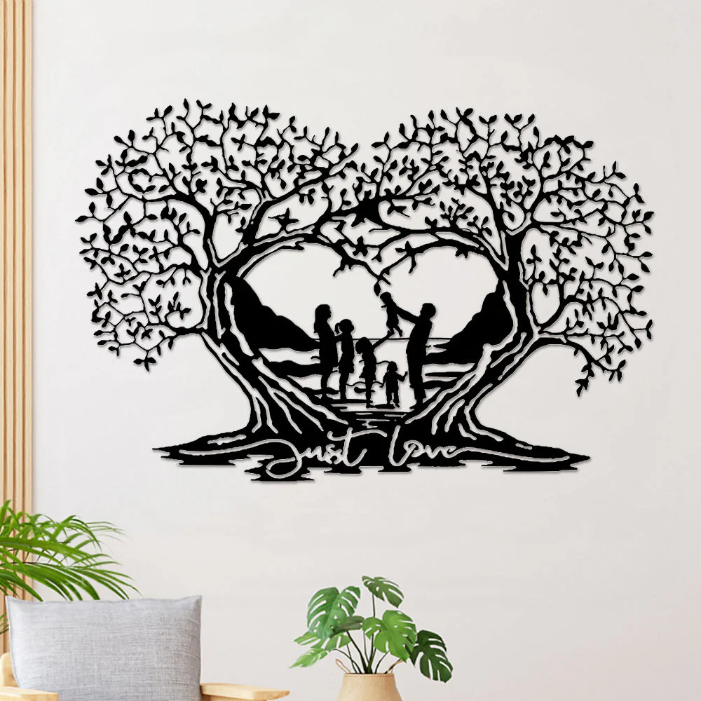 Arbre Généalogique Arbre d'Amour Arbre de la Vie en Forme de Cœur Métal Décoratif Mural - Image 9