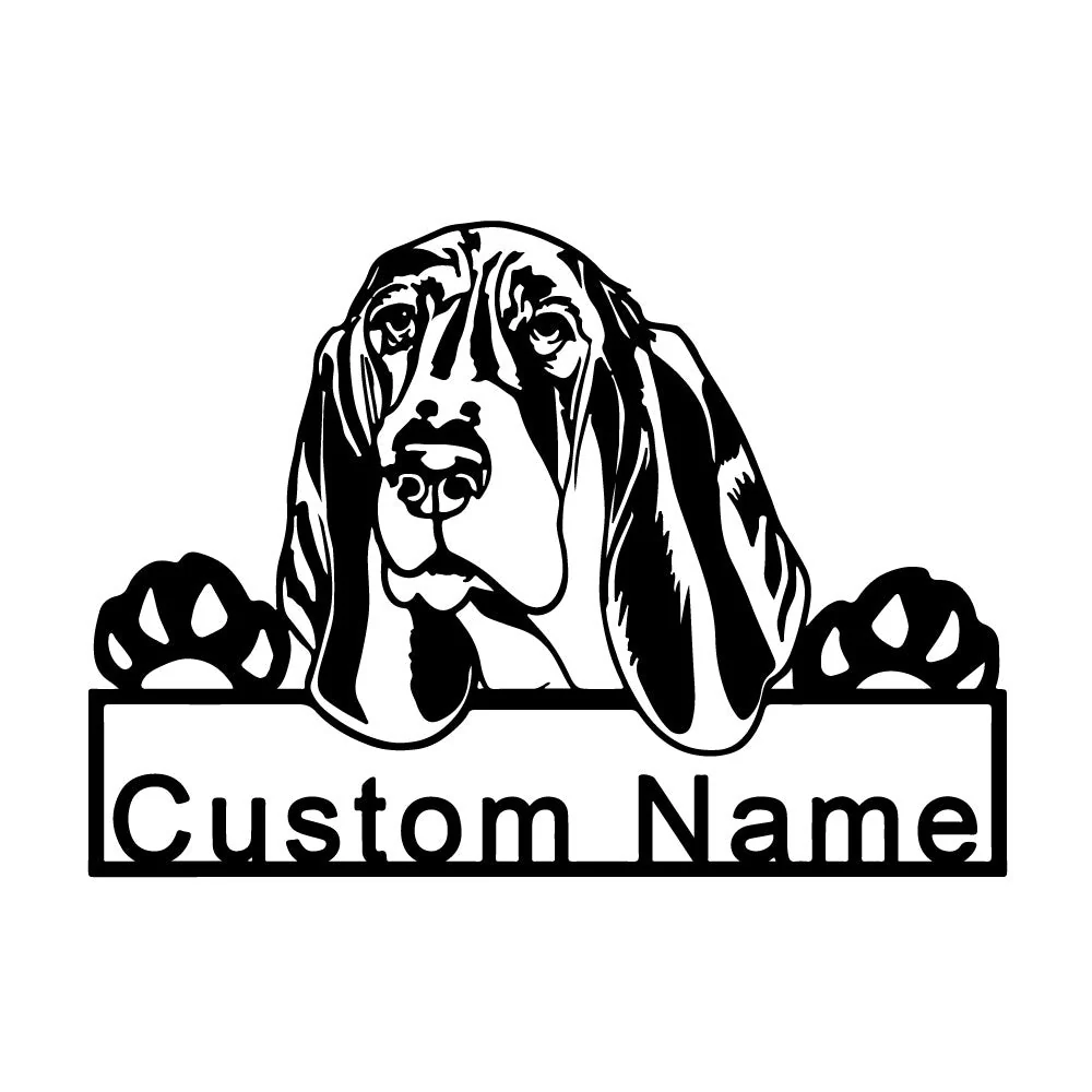 Basset Hound Art Mural en Métal Plaque en Métal Personnalisée pour Amoureux des Chiens - Image 2