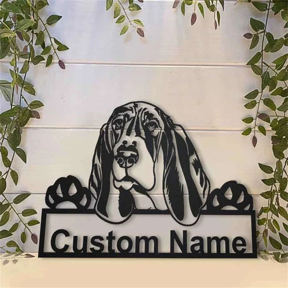 Basset Hound Art Mural en Métal Plaque en Métal Personnalisée pour Amoureux des Chiens - Image 3