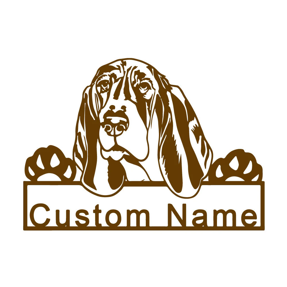 Basset Hound Art Mural en Métal Plaque en Métal Personnalisée pour Amoureux des Chiens - Image 4