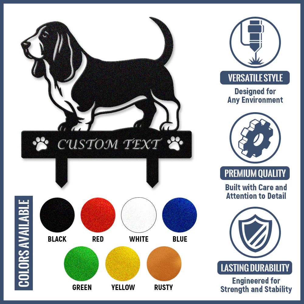 Basset Hound Silhouette de Chien Personnalisée Piquet de Jardin en Métal - Image 10