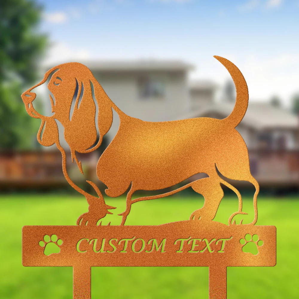 Basset Hound Silhouette de Chien Personnalisée Piquet de Jardin en Métal - Image 4