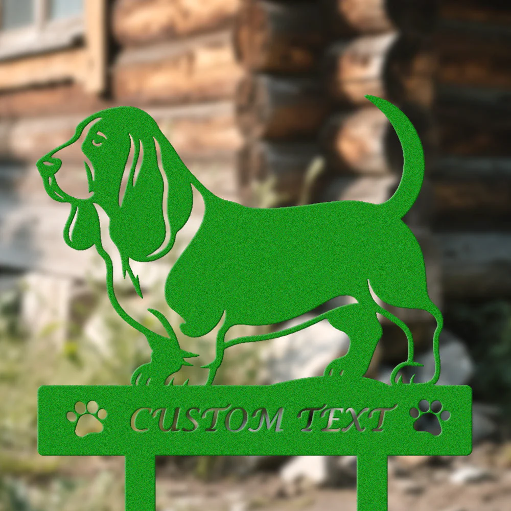 Basset Hound Silhouette de Chien Personnalisée Piquet de Jardin en Métal - Image 5