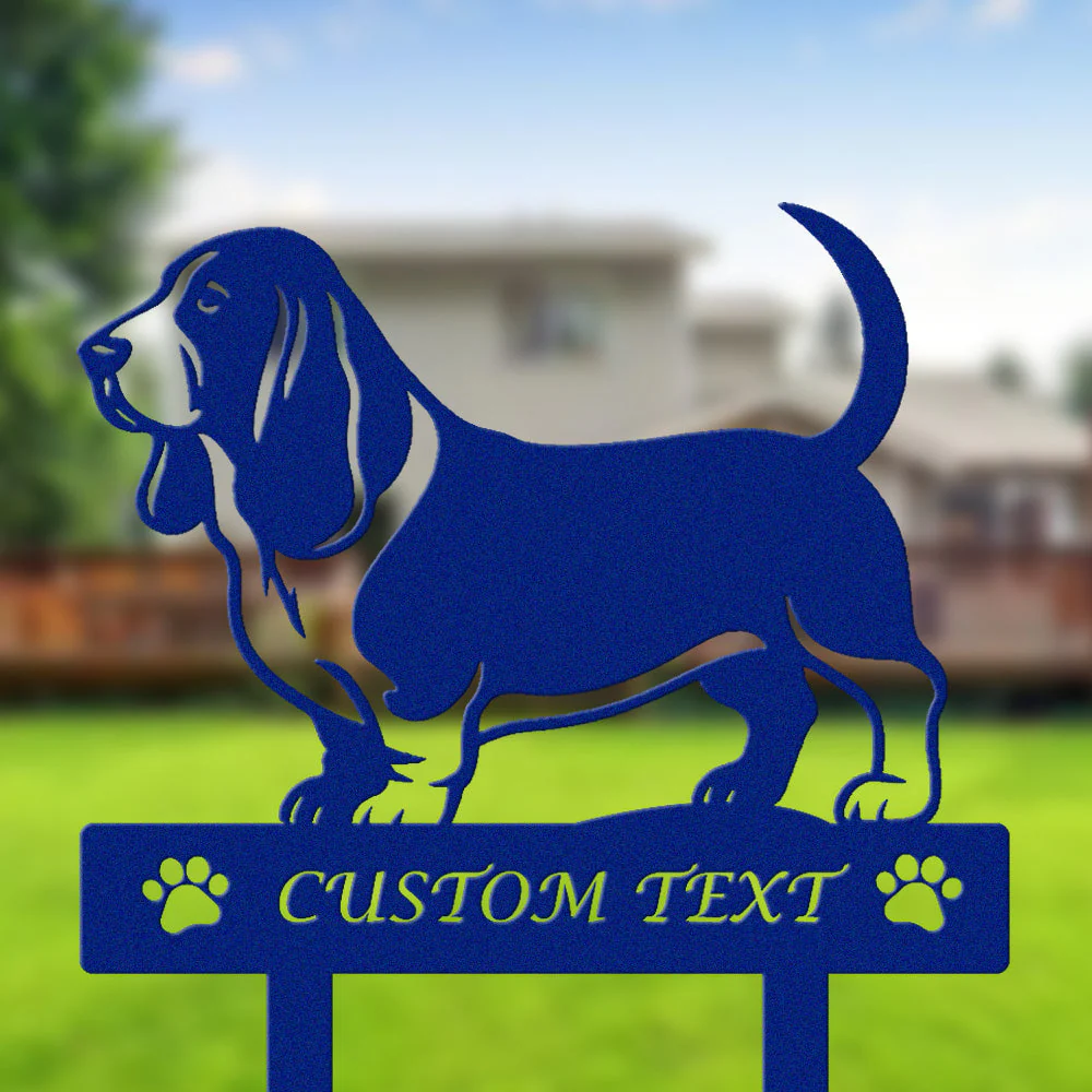 Basset Hound Silhouette de Chien Personnalisée Piquet de Jardin en Métal - Image 6