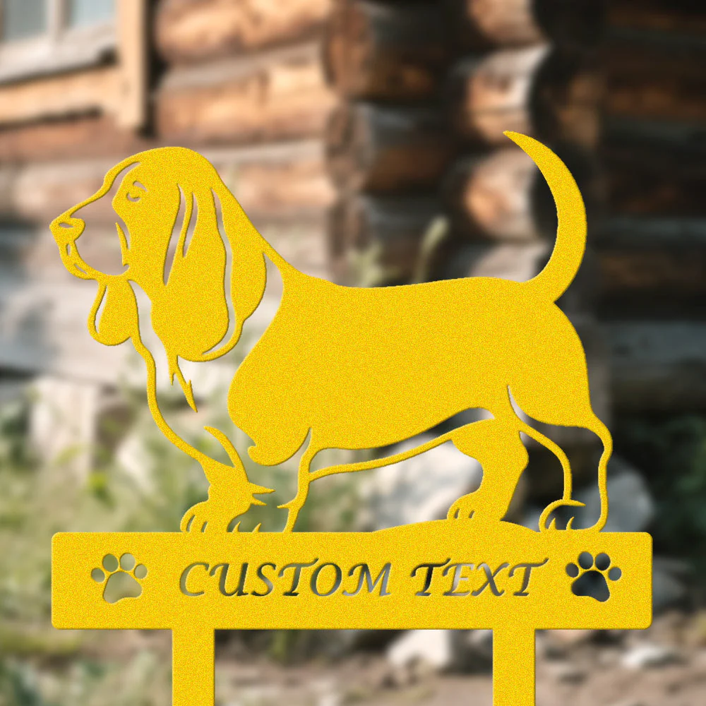 Basset Hound Silhouette de Chien Personnalisée Piquet de Jardin en Métal - Image 7