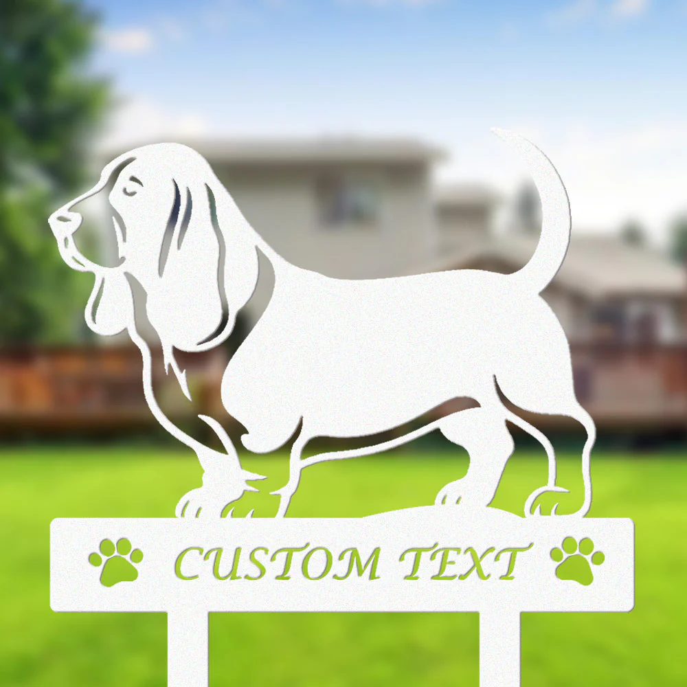 Basset Hound Silhouette de Chien Personnalisée Piquet de Jardin en Métal - Image 8